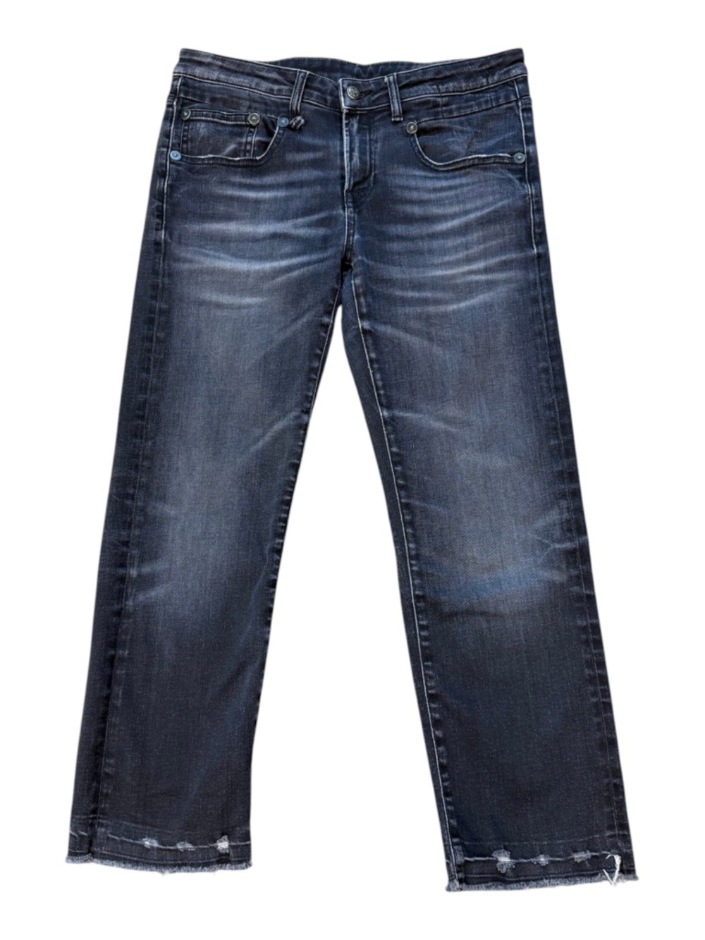 r13 Boy Straight in Devon Black w/ Let Down Hem Size 27
